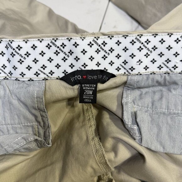Intro Jonathan Ross Women’s 20W Capri Pants Tan Stretch Cotton Blend Straight - Picture 7 of 8